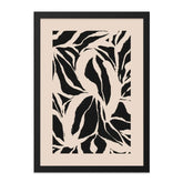 Abstract Leaves Wall Art, Minimalist Print, Beige and Black Artwork, Modern Home Decor, Botanical Illustration, Neutral Tone Art - Tawshia